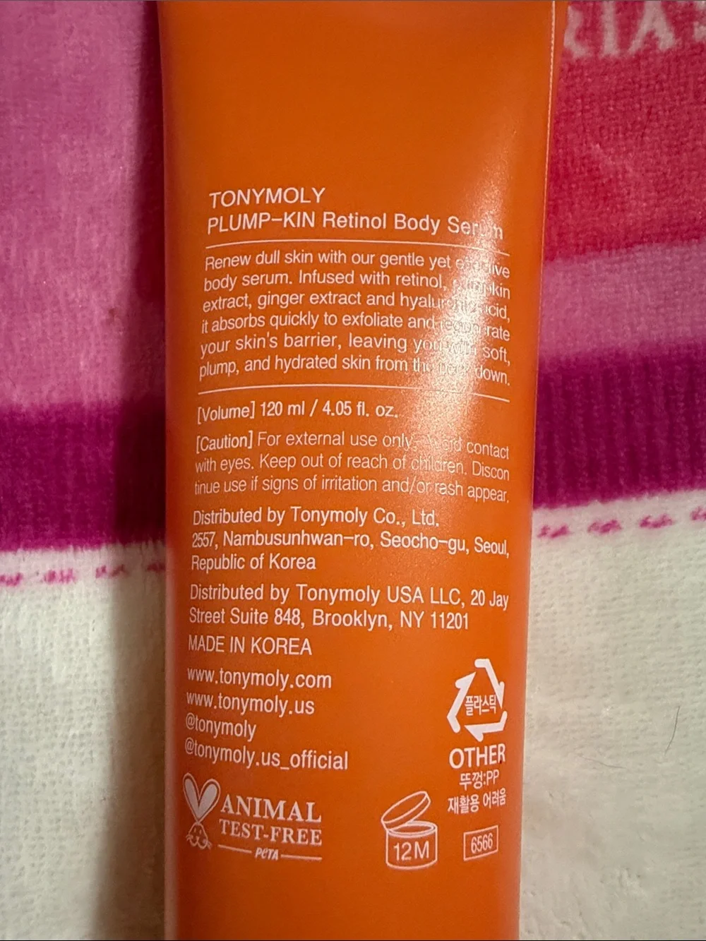 TONYMOLY Plump-Kin Retinol Body Serum & Eye Patch Set — Orange